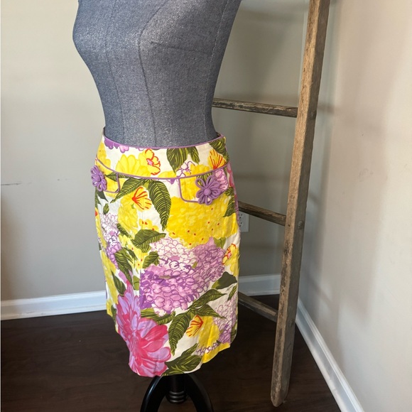 Milly Of New York Vintage Floral Skirt Size 6 - Picture 4 of 9
